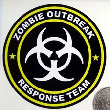 2 - Zombie Outbreak Response Team 3" Yellow Tool Box Car Bumper Sticker R101