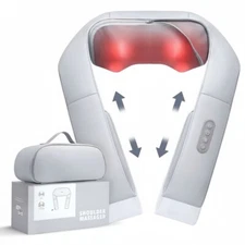 Shiatsu Back Neck and Shoulder Massager with Heat Deep Tissue 3D Kneading Pillow