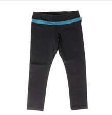 KIRKLAND SIGNATURE WOMEN'S ACTIVE YOGA 3/4 LEGGINGS BLACK/GREEN XS SNWT