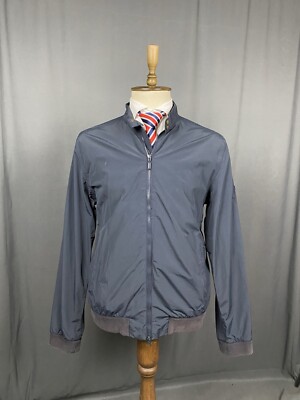 Barbour International Runnel Herren Blau Nylon Bomber Wasserdicht Jacke Größe XL