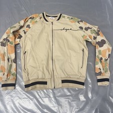 Dope Jacket Street Wear Urban Couture Camo Bomber Logo Zip Up Mens Sz M