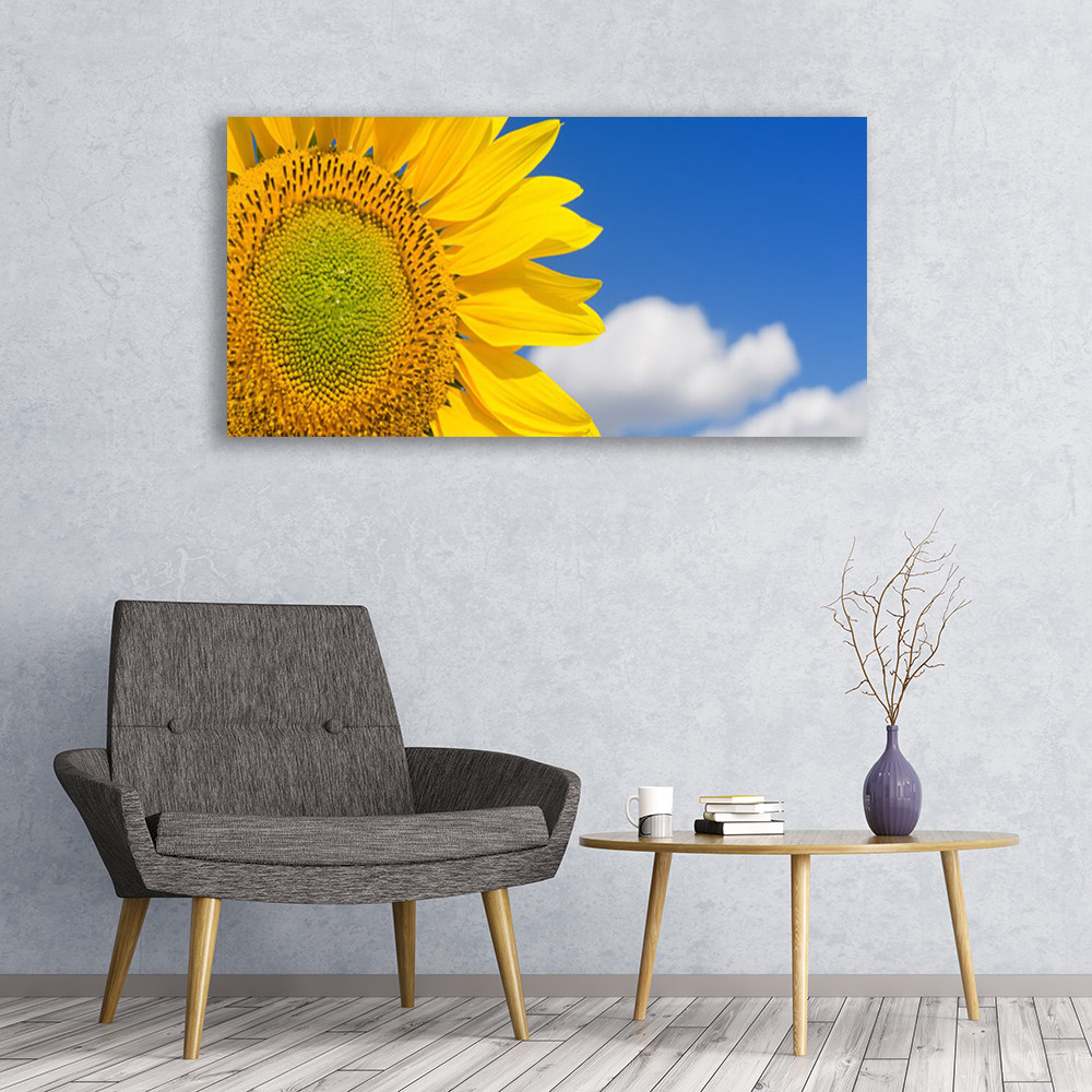 Impression sur verre acrylique Tulup 120x60 cm de qualité premium motif tournesol