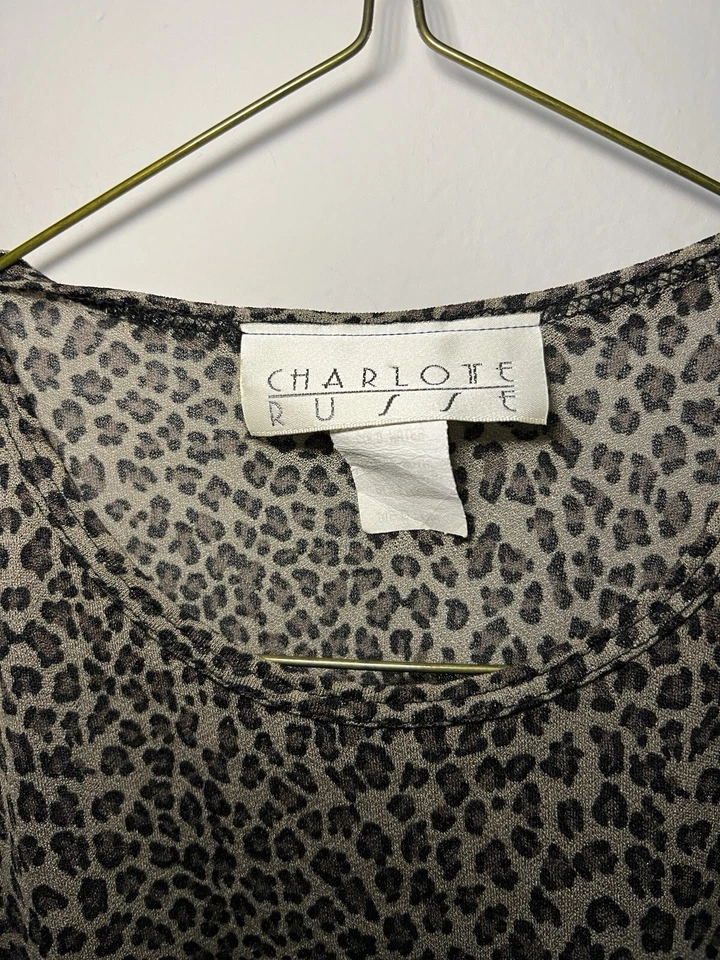 VTG Charlotte Russe Leopard Print Sheer Top - Image 3 of 4
