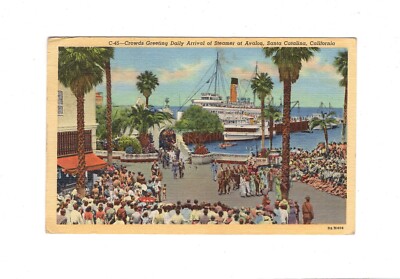 AK Ansichtskarte Arrival of Steamer at Avalon / Santa Catalina / California  USA