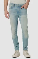 $225 Hudson Men's Blue Axl Distressed Ripped Slim-Fit Jeans Size 31