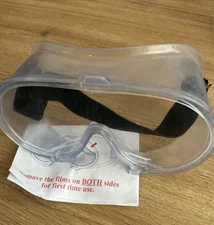 Goggles Eye Protection Fits Over Eyeglasses Crystal Clear Lens NEW