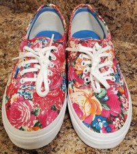 Vans Authentic Slim Multi/Pink Floral Trainers Shoes Size W9/M7.5 ADORABLE