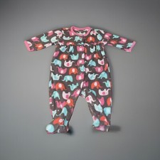 Carter's Girl  s Size 0-3 Months Fleece Elephant Print Footie One-Piece