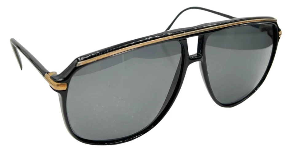 Gafas de sol piloto vintage Tura 395 negras doradas Japón con lentes nuevas Foto 2 de 4