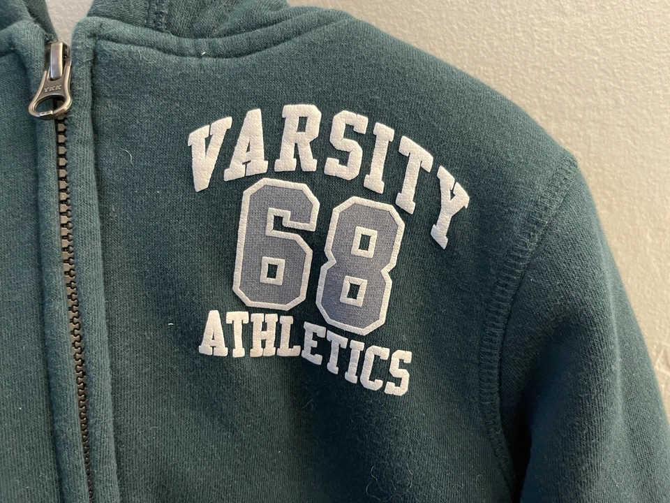 TCP Toddler Boys Varsity Athletics Cozy Soft Faux Fur Zip-Up Hoodie Green XS 4 - Image 3 of 4