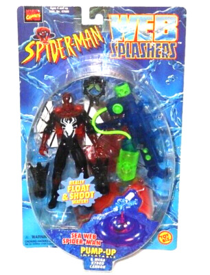 Vintage 1998 Spider-Man Web Splashers Pump Up Inflatable & Water Shooter JPN Neu