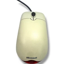 Microsoft Wheel Mouse Optical USB and PS/2 E-C011-00-2225 White Tested