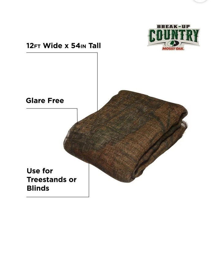 Mossy Oak Camo Burlap Camouflage Blind by Break-Up Country 12ft x 54in - Image 3 of 4