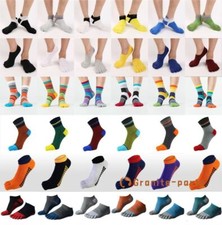 5/6Pack Five Finger Toe Ankle Crew Combed Cotton Mesh Sport Solid Men Socks 7-11