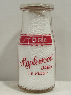TRPHP Milk Bottle Maplewood Dairy J E Hubley Haverhill MA ESSEX COUNTY 1953 V#2