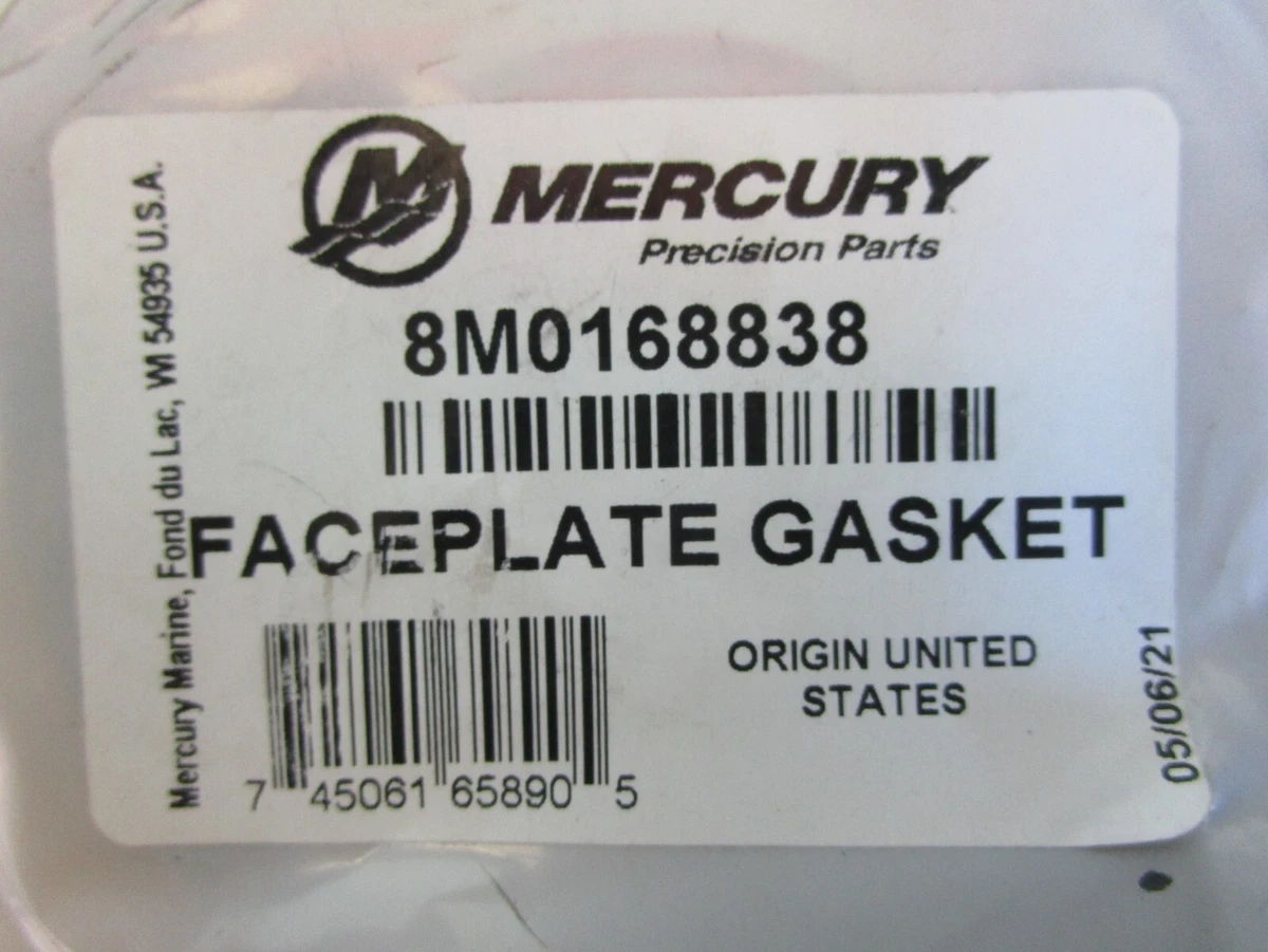 NEW OEM* Mercury Quicksilver Faceplate Gasket 8M0168838 | eBay 