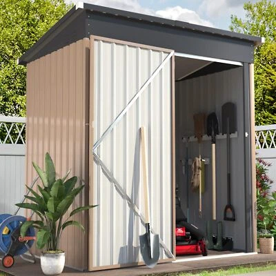U-MAX AECOJOY 5' x 3' Outdoor Metal Storage Shed w/Lockable Door Tool Shed 4 colors