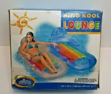 Lot of 2 Inflatable Lounge Floating King Kool Swimming Pool Lounger 63 x33 nib