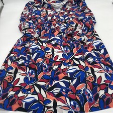 J. Crew Lace-up Butterfly lined Dress Blue Pink White XL