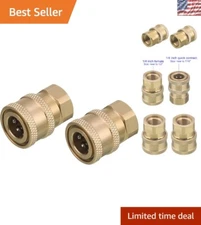 Brass Pressure Washer Coupler, 1/4 Inch Quick Connect, 5000 PSI, 2 Pack