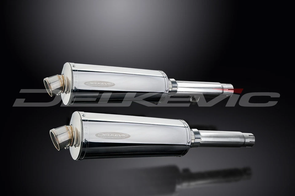 Kit de silenciador de escape oval de aço inoxidável 14" Honda CB450 K3-K7 1970-1974 - Imagem 3 de 4