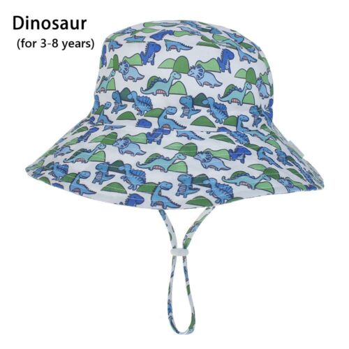 Wide Brim Beach Cap Bucket Hat with Adjustable Chin Strap Baby Sun Hat - Picture 22 of 44