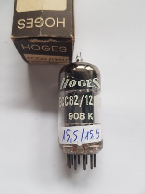 1 x ECC82 / 12AU7 HOGES Ribbed Plate -NOS