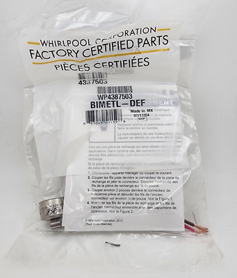 Genuine OEM Whirlpool Refrigerator Defrost Thermostat WP4387503 New