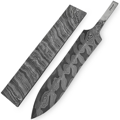 White Deer Damascus LEOPARD PRINT Pattern Billet Forge Welded 10in x 2in x 5mm