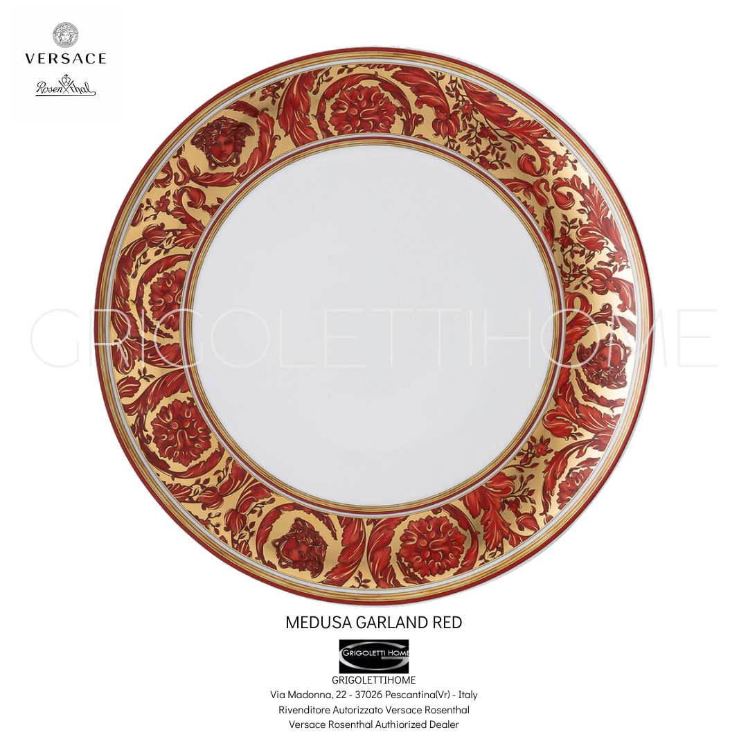 Versace Rosenthal - Medusa Garland Red - Dinner Plate/Fruit 21 cm Retailer