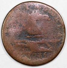 1786 M.16-L New Jersey Colonial Copper Coin