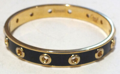 Beautiful Coach Gold Tone Black Enamel Bangle Bracelet | eBay display picture 1