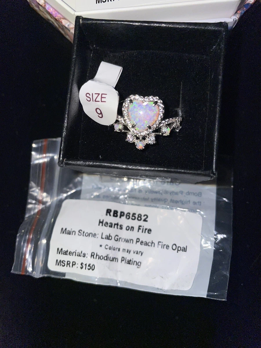 Fire opal deals heart ring