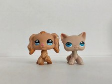 2pcs/lot Littlest Pet Shop Figure LPS Cat Dog 1716 228 Kid Toy New