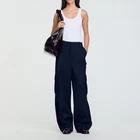 Sandro Paris Women's Navy Cargo Trousers Size 38 FR 10 UK 6 US SFPPA01509