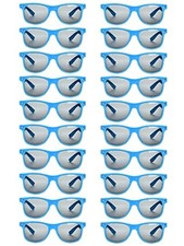 20 Pairs Bulk Sunglasses for Adult Retro 70s 90s Cheap Glasses Sky blue 