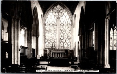 F Frith Real Photographic Postcard Dorchester Abbey The Nave and Chancel B W