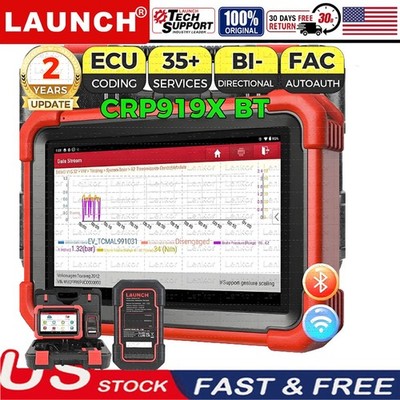 LAUNCH X431 CRP919X BT Car Diagnostic Scanner Bidirectional K-ey Coding CANFD#@