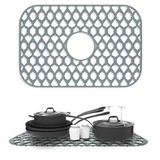 Silicone Sink Protector for Multi-Size Kitchen Sink 19"x13", Center Drain ...