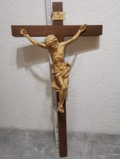 Holz Kreuz Jesus Christus am Kreutz Kruzefix 55cm Wandkreuz Vintage