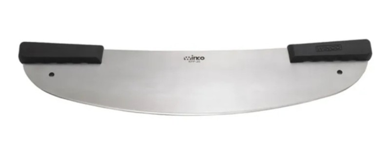 Winco KPP-20 20" Stainless Steel Pizza Knife Straight Edge Black Plastic Handles