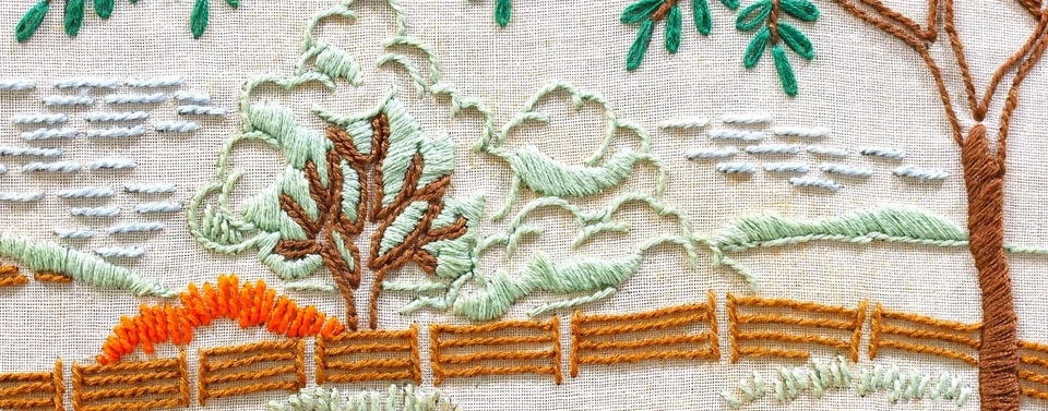 Vintage Crewel Embroidery Handmade Artwork Mare & Foal Nature Horses 14x18 MCM - Image 3 of 4