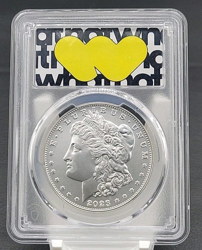PCGS Whatnot Custom Label Slab 2023 Morgan Silver Dollar 1 $ MS69 Black Letters