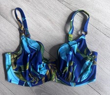 Fantasie Blue Print Underwire Bikini Top Size UK32F
