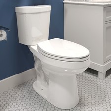 Toilet Two Piece Elongated Seat Dual Siphon Flush ADA Height W Soft Close Seat