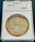 1879-S Morgan Silver Dollar Old ANA Holder MS-64PL Toner