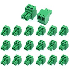 20 PCS 2 Pin 2.54mm Pitch Screw Terminal Block Connector for 26-18 AWG, Plugg...