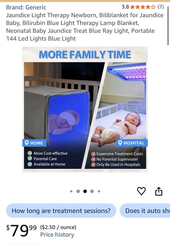 460nM Newborn Baby Neonatal Jaundice Treat Blue Light Therapy 144LED Lamp Box