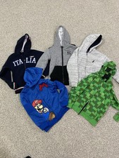 Lot Boys Zip up Hoodie Sweatshirts Size 7/8 5 Jackets Sherpa Lined