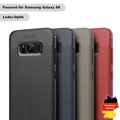 Schutz Handy Hülle für Samsung Galaxy S8 Case Cover Bumper Leder-Optik Etui Neu